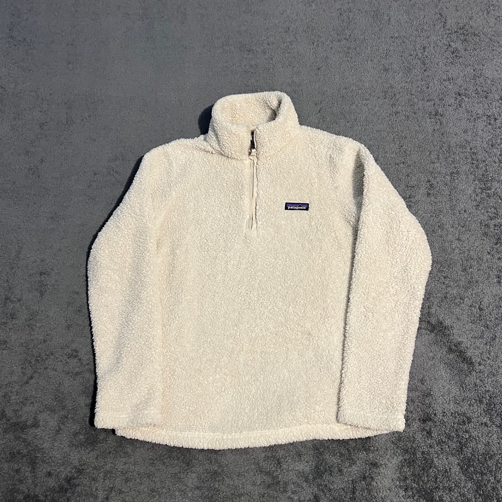 Patagonia Womens Los Gatos 1/4 Zip Fleece Pullover Cream White Medium
